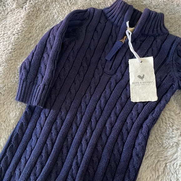 Hope and Henry Navy Sweater Knit Romper Sz 3/6M Organic NEW - Picture 5 of 7
